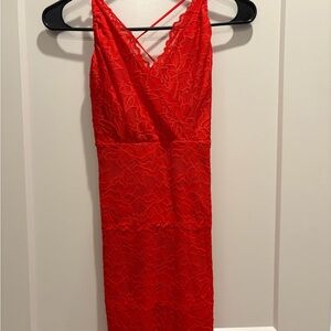 Guess Vibrant Red Lace Dress
